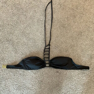 Victoria’s Secret Vintage Cutout Black Bikini Swimsuit Swim Top y2k sz L, Lk New